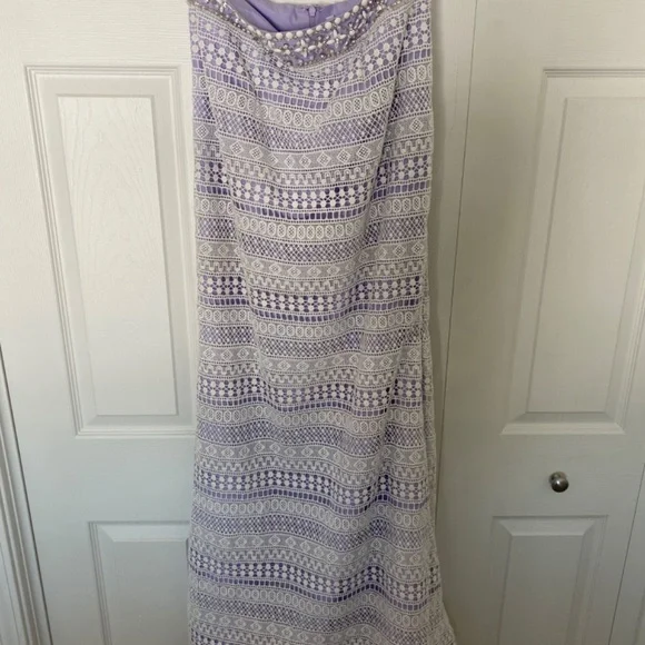 Two Piece Purple Prom Dress Size 8 - Picture 4 of 6